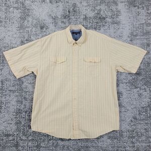 Roper Shirt Mens 2XL XXL Yellow Short Sleeve Button Down Pockets Western Rodeo